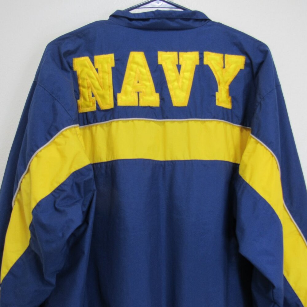 Vtg 1990 Authentic Navy Accelerate Your Life Medium warm up Navy track jacket - Picture 14 of 16